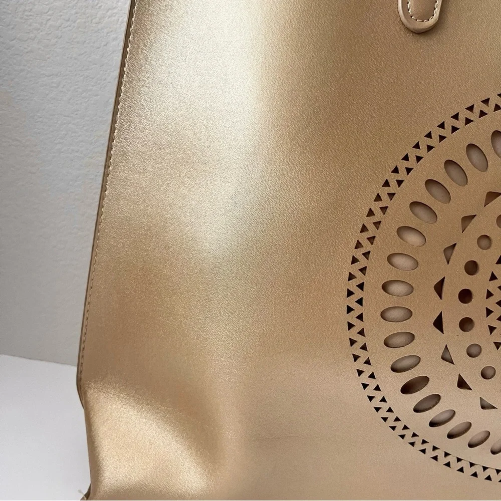 Neiman marcus XL gold tote